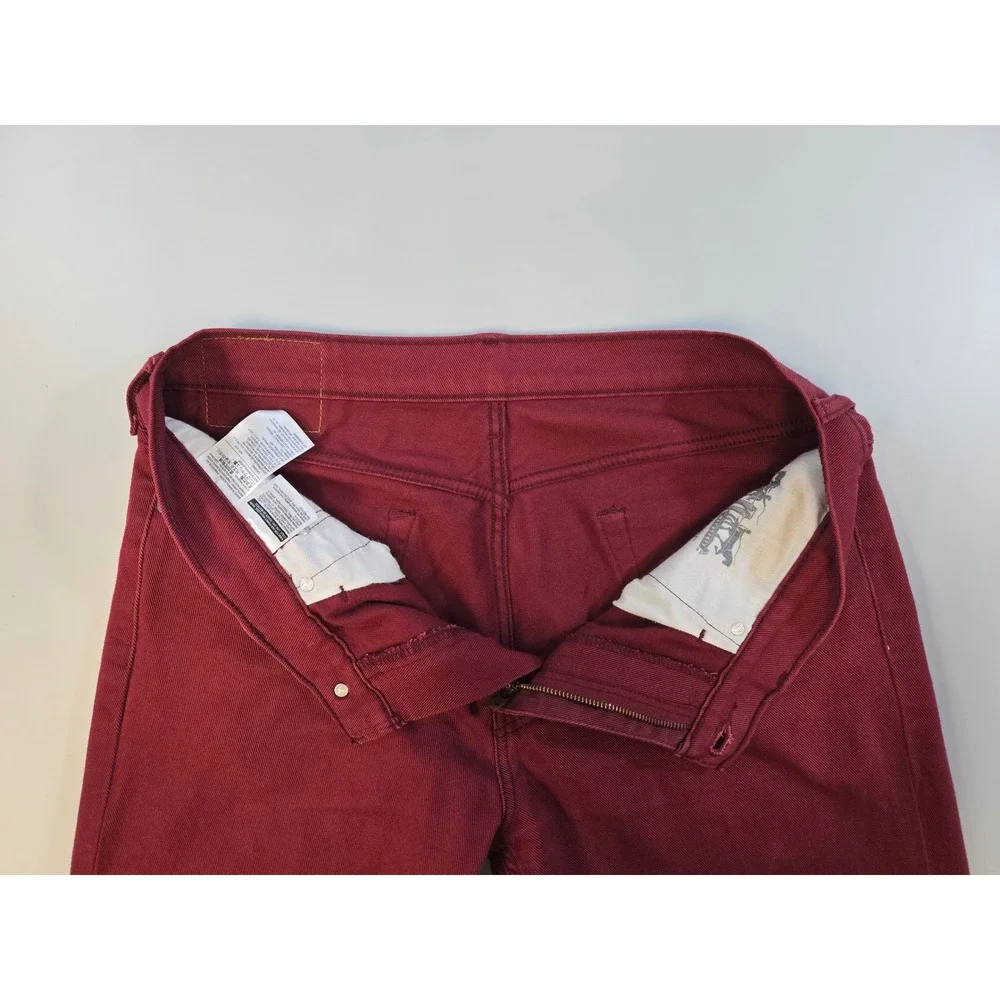 Levis 511 Slim‎ Fit Jeans Mens 34x32 Burgundy Maroon Red Pants 04511-1907